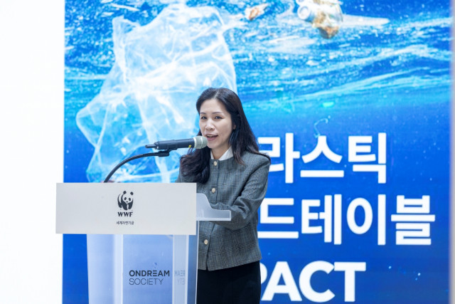 박민혜 한국WWF 사무총장이 환영사를 하고 있다(제공: WWF)