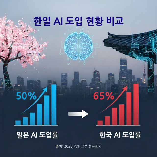 한일 AI 도입 현황 비교