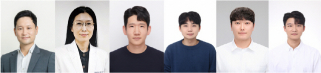 왼쪽부터 서울대학교 전기정보공학부 권성훈 교수, 서울대학교병원 의생명과학과 이은주 교수, 고려대학교 KU-KIST 융합대학원 김태현 교수, 서울대학교 강준원 박사, 서울대학교 김하민 연구원, 서울대학교 장해욱 박사