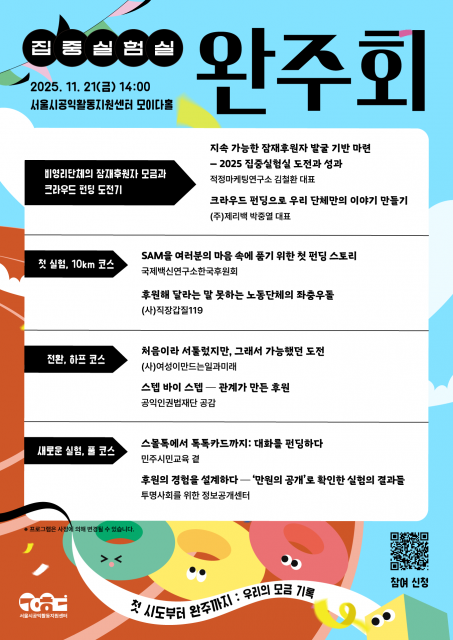 ‘집중실험실 완주회’ 포스터