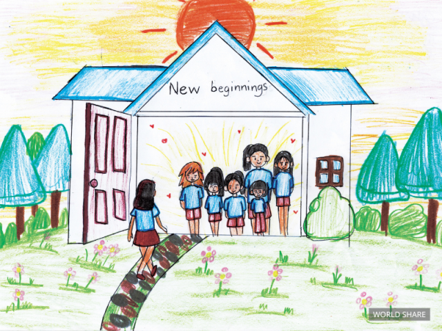태국 똔마이림남 그룹홈 아동이 그린 ‘그룹홈은 새로운 시작’