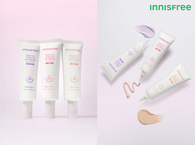 이니스프리가 NEW ‘데일리 유브이 톤업 노세범 선크림’을 올리브영에서 선론칭했다