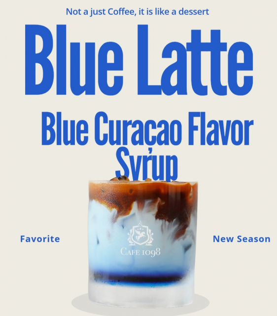 카페1098이 청주 분평동의 감성을 담아낸 신제품 ‘분평동 블루라떼’를 출시했다