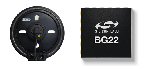 반프(BANF)의 iSensor(왼쪽)와 실리콘랩스의 BG22 블루투스 LE SoC(오른쪽)