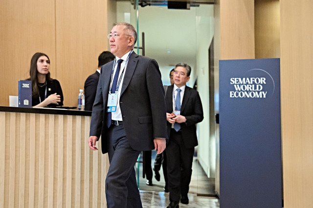 2026 세마포 월드 이코노미 행사에 참석한 현대차그룹 정의선 회장