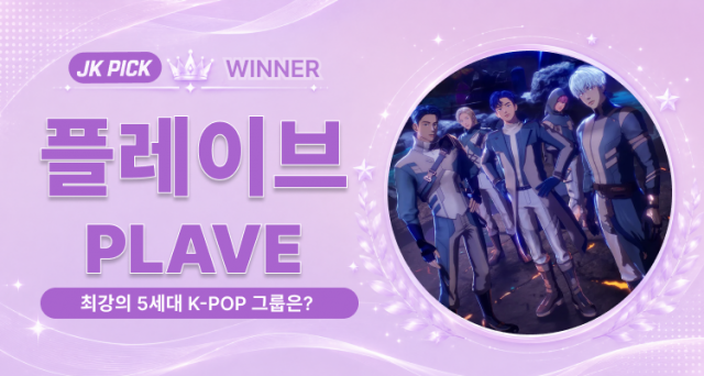 JK PICK 테마 투표 ‘최강의 5세대 K-POP 그룹은?’에서 플레이브(PLAVE)가 최강의 5세대 그룹으로 선정됐다