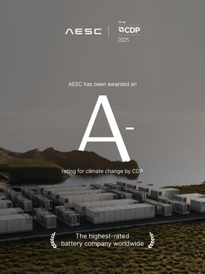 [PRNewswire] AESC, 배터리 제조업체 중 최고점인 CDP 기후변화 A- 등급 획득