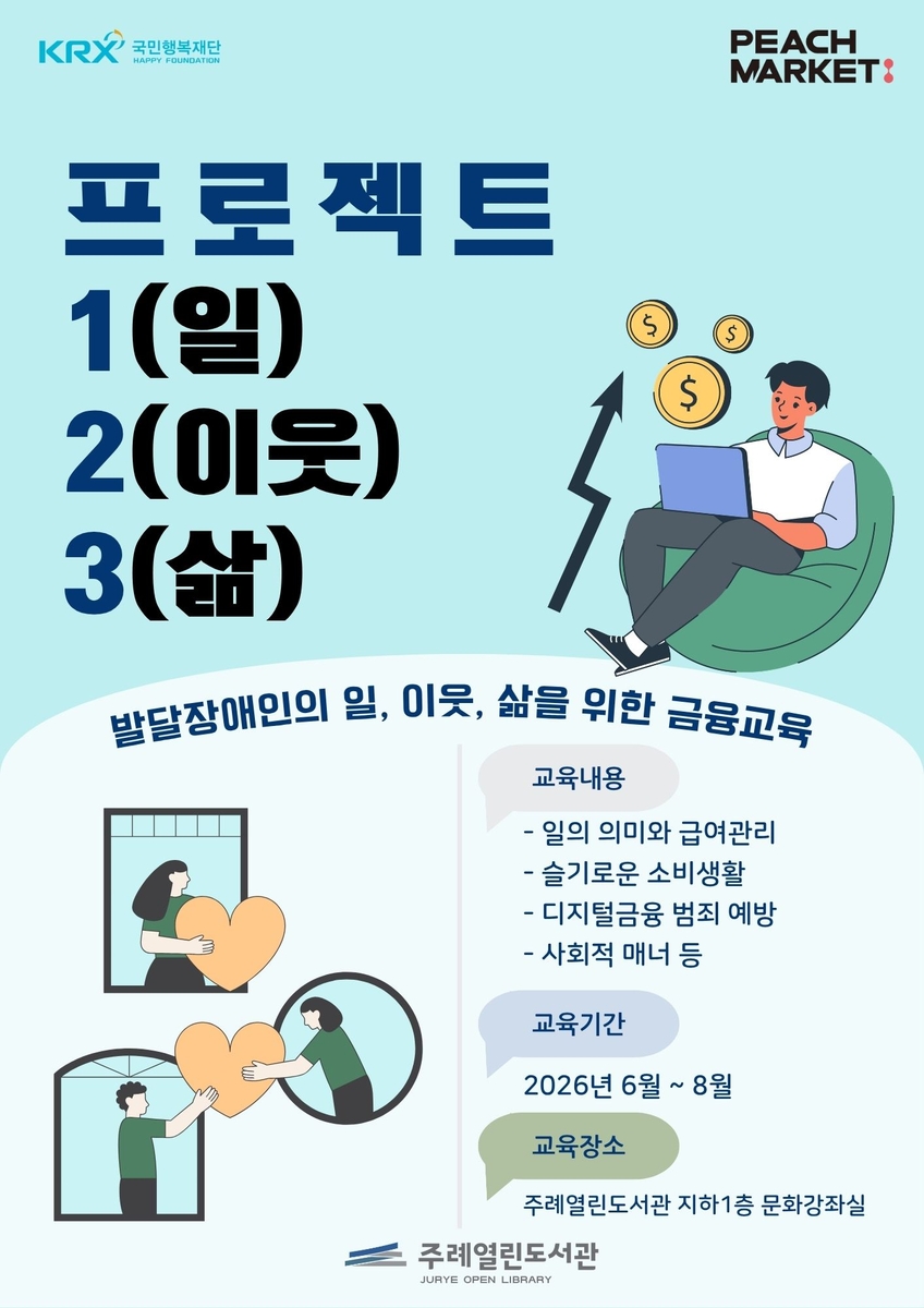 부산 사상구 주례열린도서관, 2년 연속 발달장애인 금융교육 기관 선정