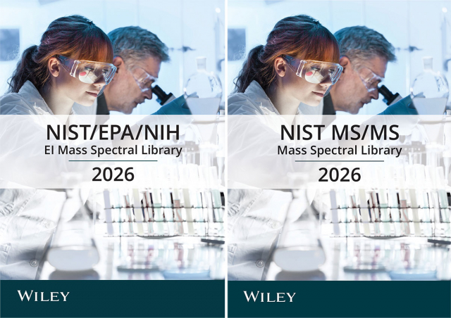 와일리, 다양한 기기 맞춤형 포맷의 ‘NIST 질량 스펙트럼 라이브러리 2026’ 출시 3만5000개 이상의 신규 화합물이 추가된 NIST EI 라이브러리와 320만 개 이상의 MS/MS 스펙트럼을 수록한 NIST MS/MS 라이브러리를 제공해 GC-MS 및 LC-MS 분석의 신뢰성과 효율성을 향상시킨다