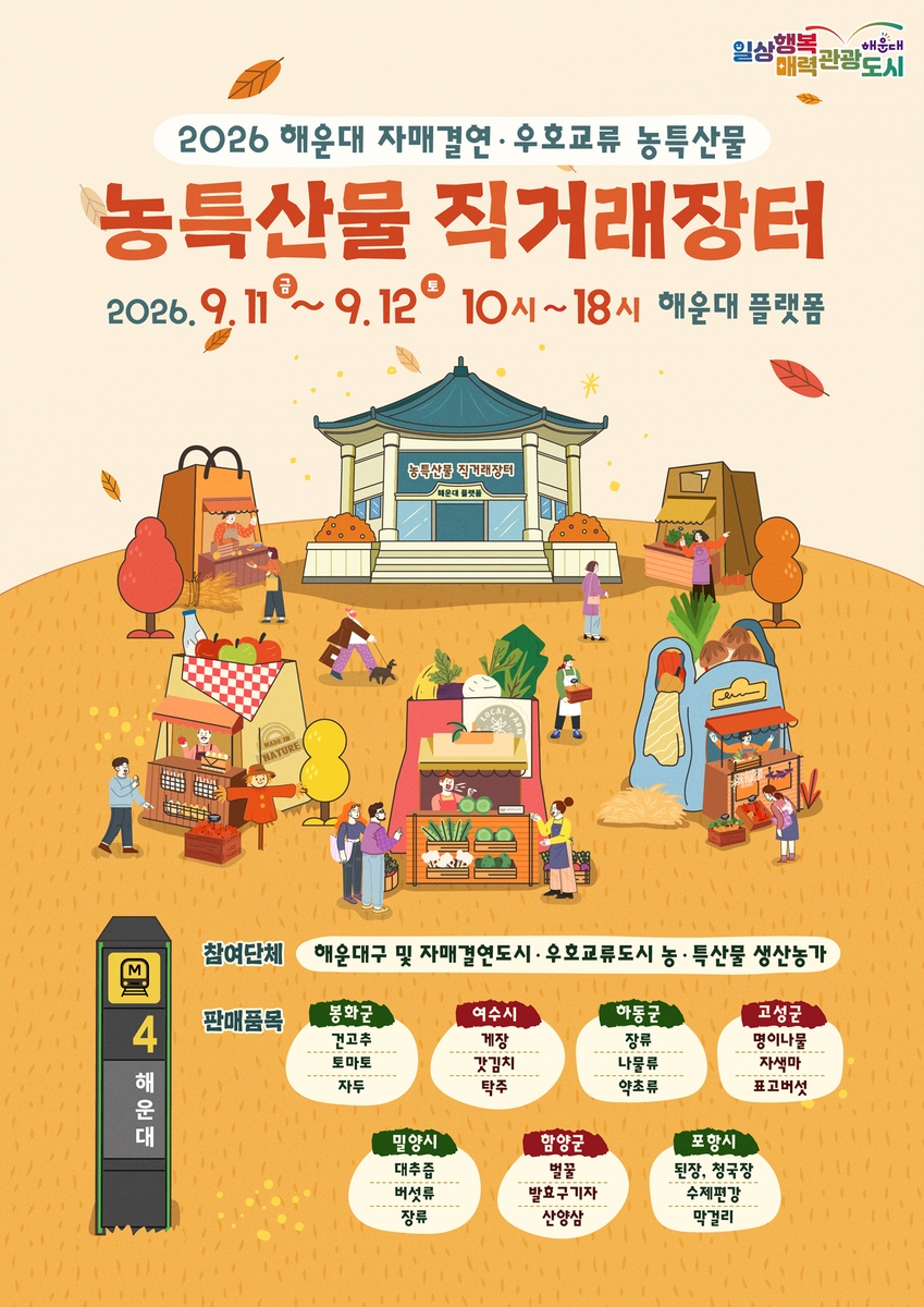 해운대구, 추석맞이 자매결연·우호교류도시 직거래장터